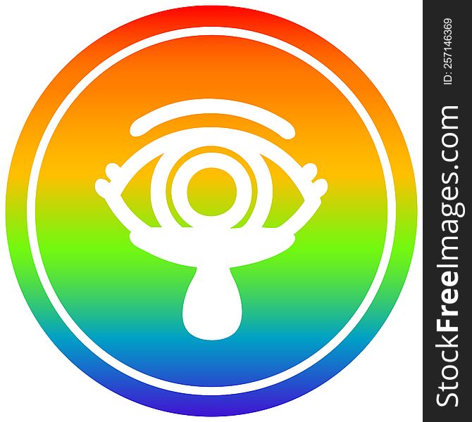 mystic eye crying blood circular icon with rainbow gradient finish. mystic eye crying blood circular icon with rainbow gradient finish