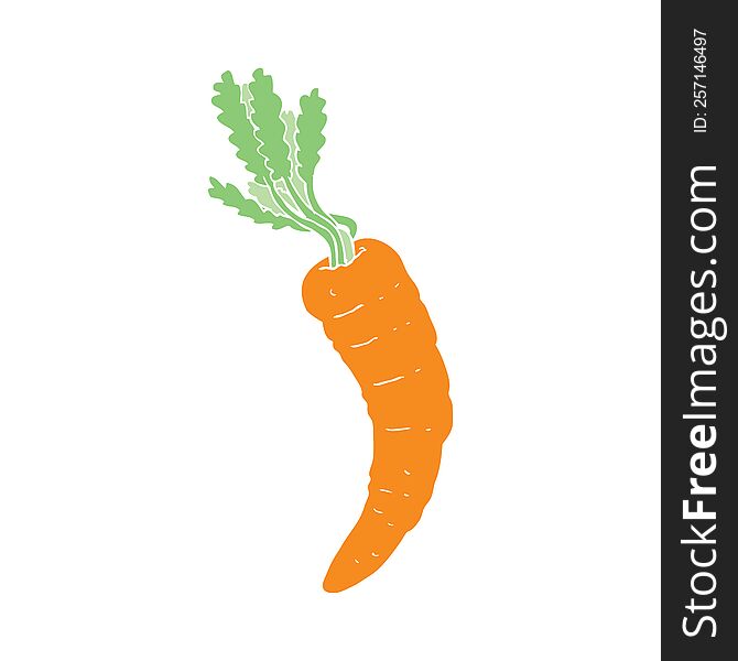 Flat Color Illustration Of A Cartoon Carrot