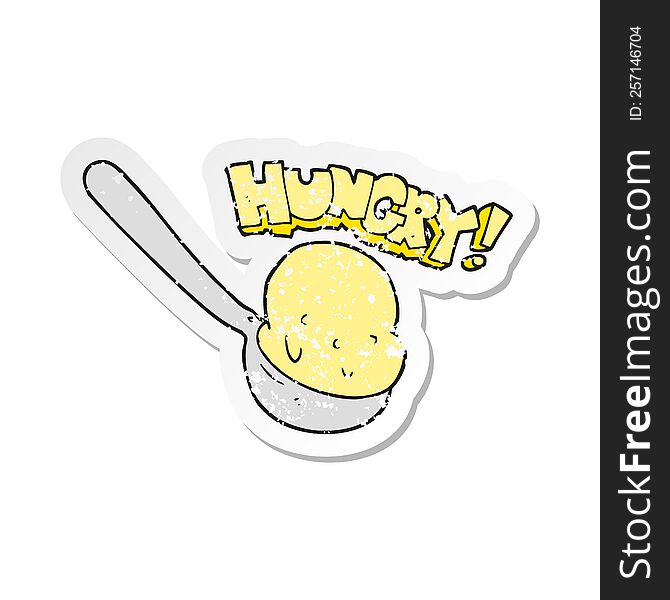 Retro Distressed Sticker Of A Cartoon Scoop Of Ice Cream