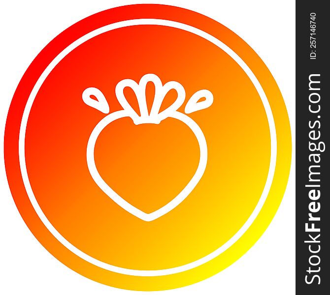 fresh fruit circular icon with warm gradient finish. fresh fruit circular icon with warm gradient finish
