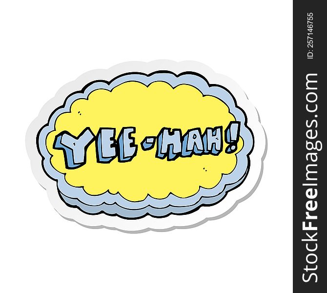 sticker of a cartoon yeehah symbol