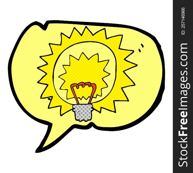 comic book speech bubble cartoon light bulb