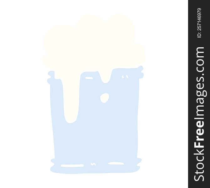 flat color illustration cartoon fizzy drink