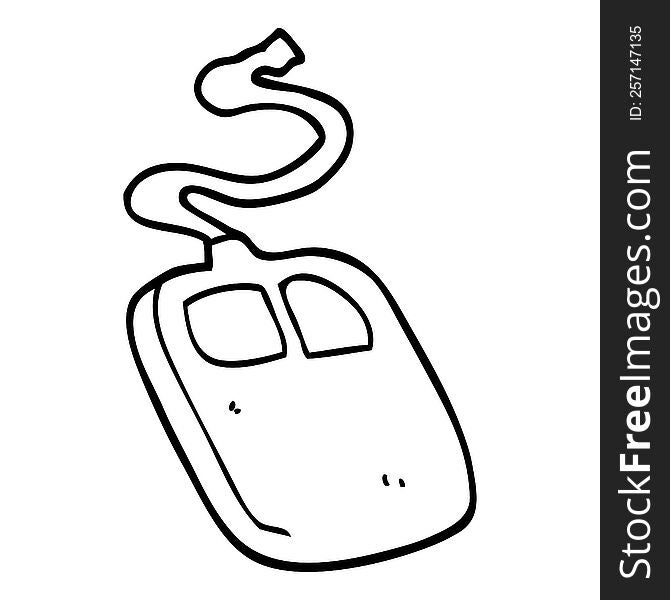 line drawing cartoon old computer mouse