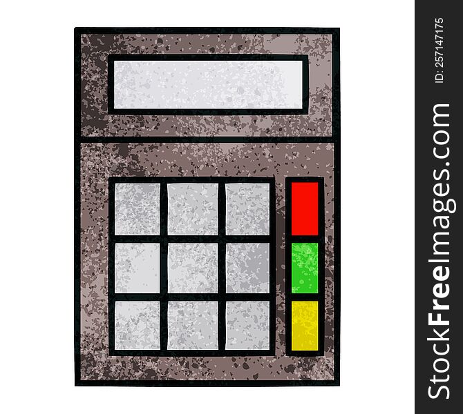 Retro Grunge Texture Cartoon School Calculator