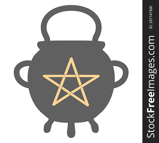 cauldron with pentagram