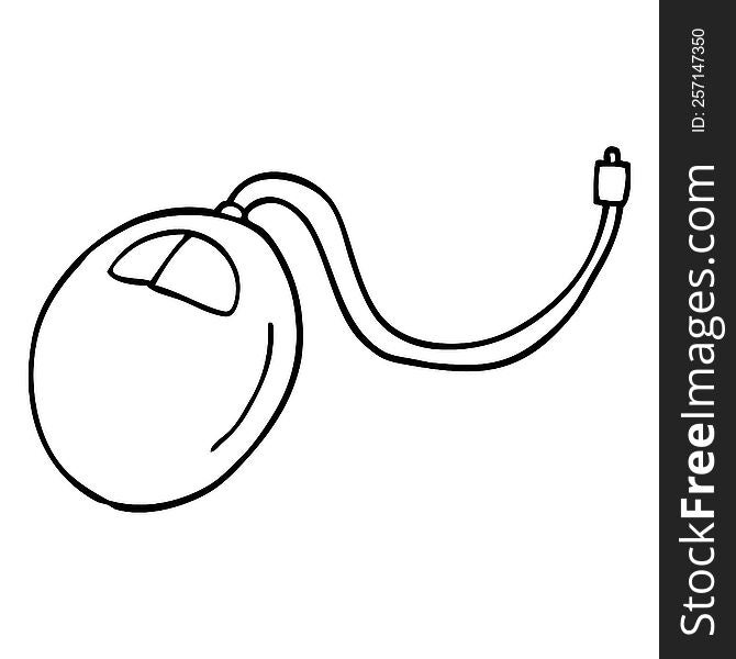 line drawing cartoon old computer mouse