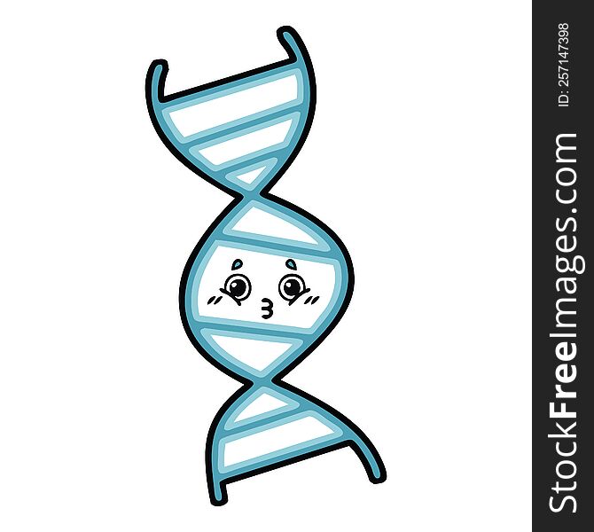 cute cartoon of a DNA strand. cute cartoon of a DNA strand