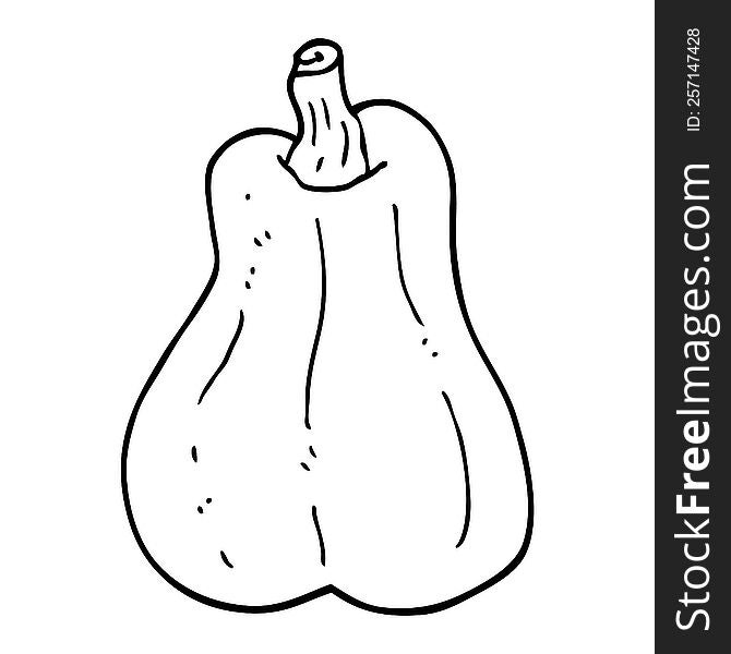 line drawing cartoon butternut squash