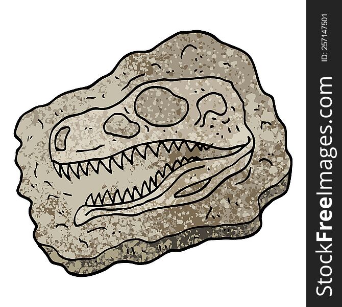 grunge textured illustration cartoon ancient fossil