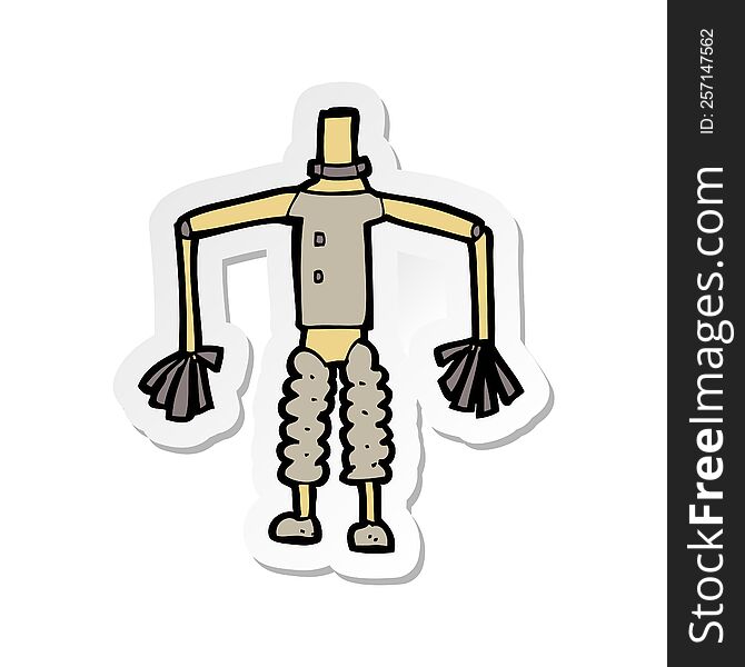Sticker Of A Cartoon Robot Body