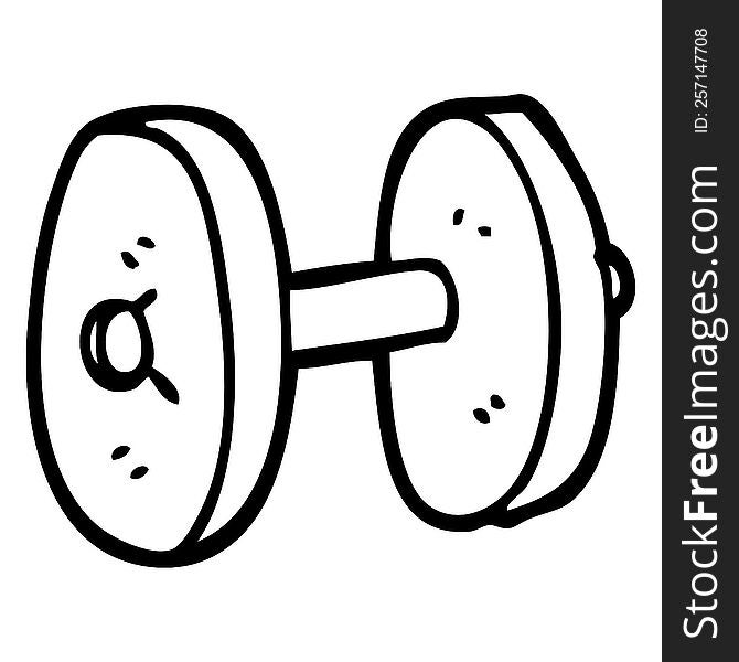 Line Drawing Cartoon Gym Weights