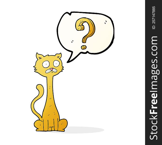 Speech Bubble Cartoon Curious Cat