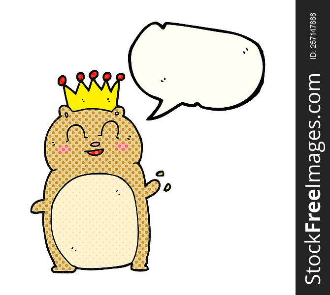freehand drawn comic book speech bubble cartoon waving hamster