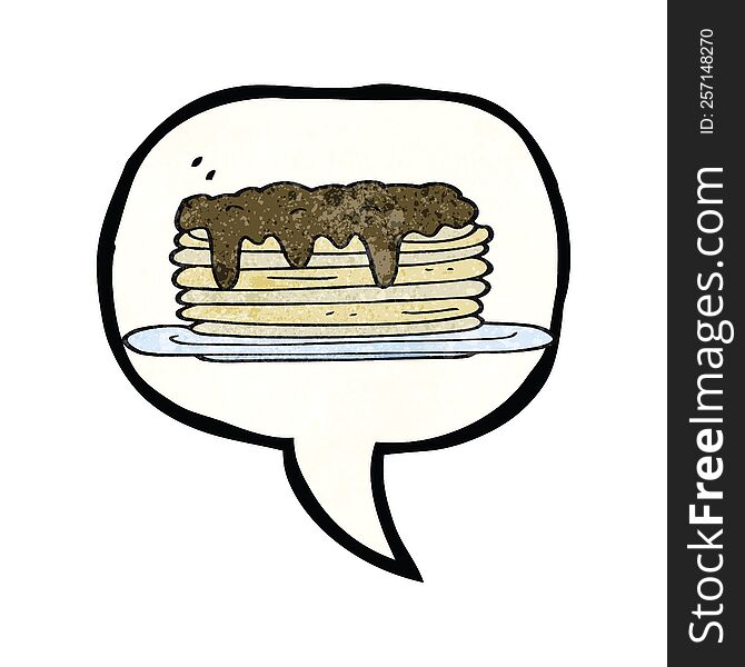 freehand speech bubble textured cartoon pancake stack