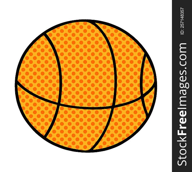 Comic Book Style Cartoon Basket Ball