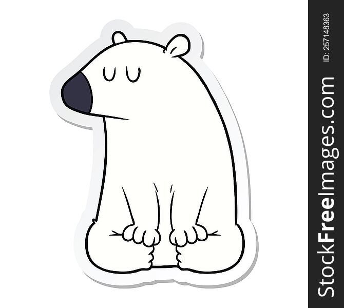 sticker of a polar bear cartoon
