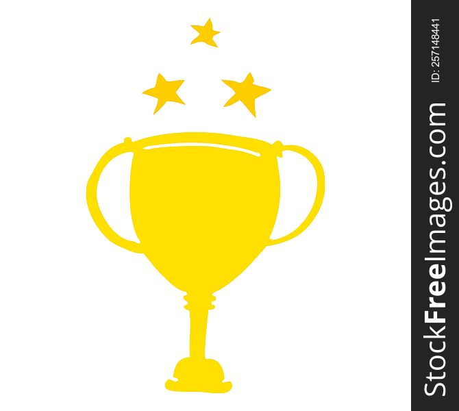 flat color style cartoon sports trophy