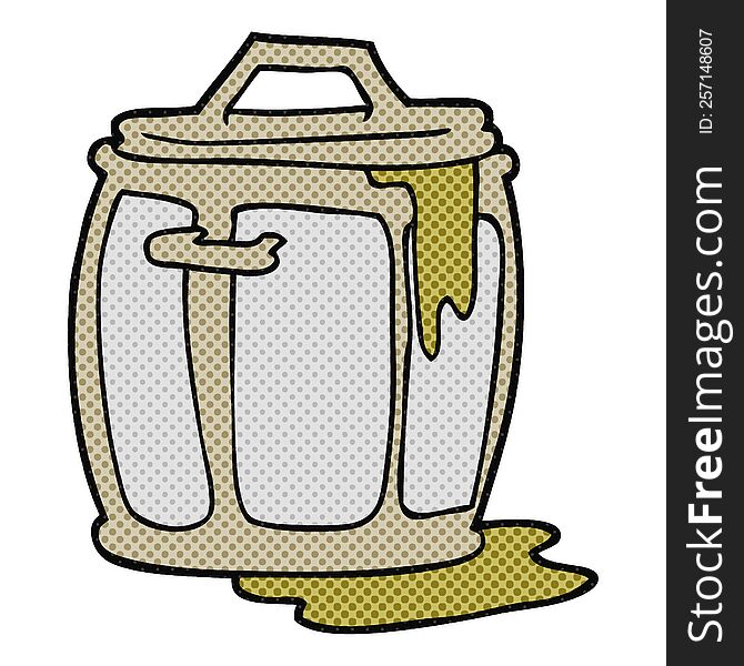 freehand drawn cartoon dirty garbage can