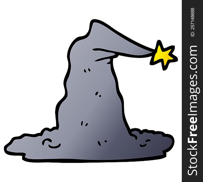 Vector Gradient Illustration Cartoon Wizard Hat