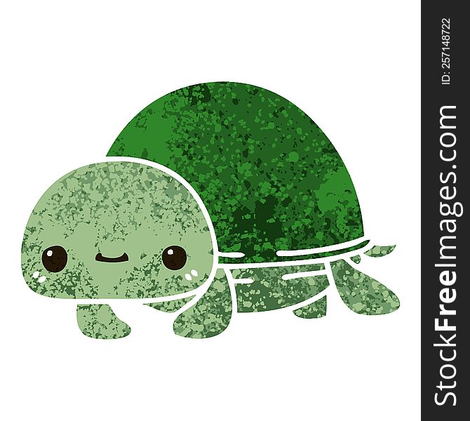 Quirky Retro Illustration Style Cartoon Turtle