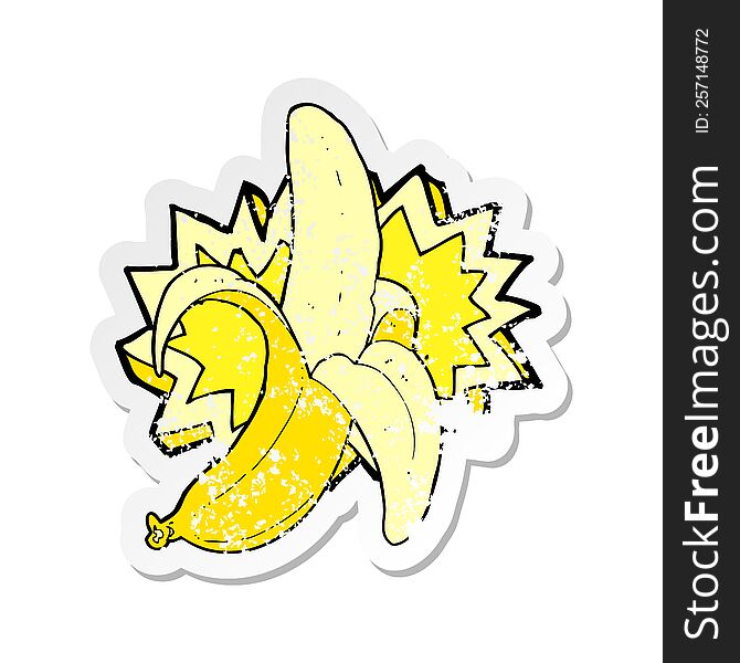retro distressed sticker of a cartoon banana symbol