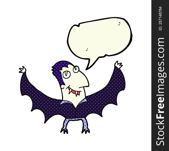 Comic Book Speech Bubble Cartoon Vampire