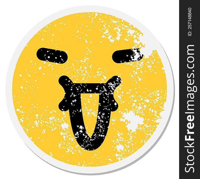 simple enjoyment face circular sticker