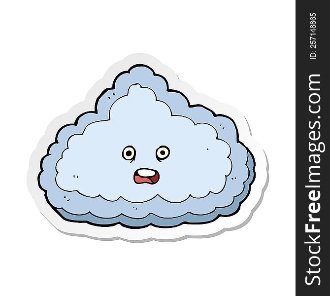 sticker of a cartoon cloud