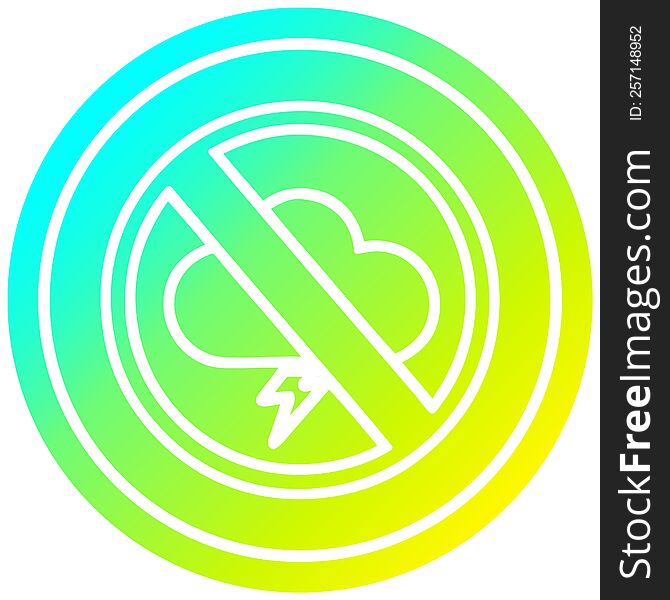 no storms circular icon with cool gradient finish. no storms circular icon with cool gradient finish
