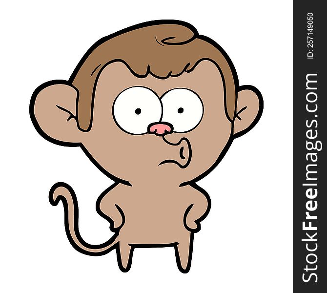 cartoon surprised monkey. cartoon surprised monkey