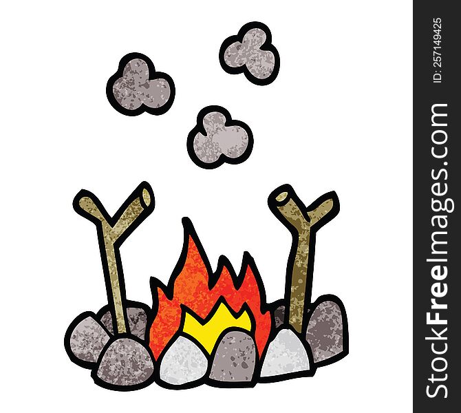 Cartoon Doodle Camp Fire