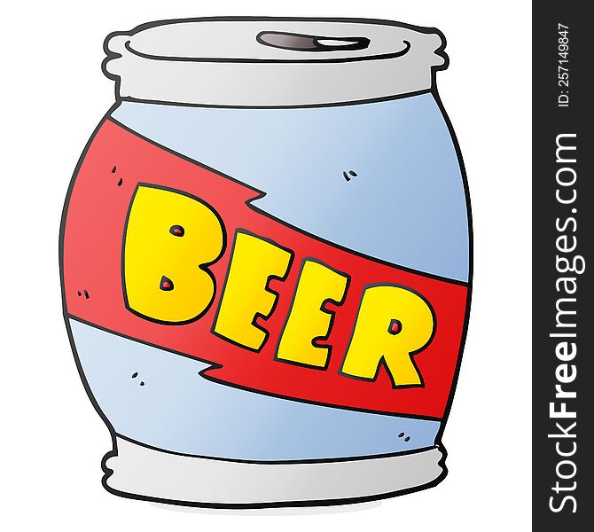 freehand drawn cartoon beer can