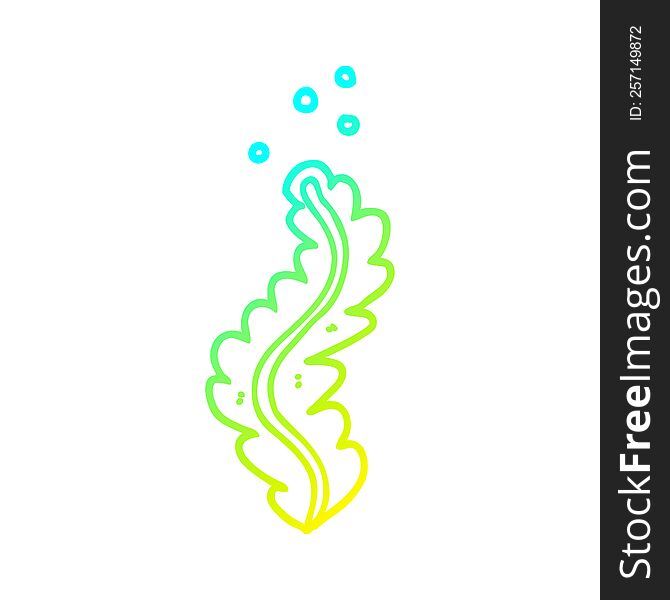 cold gradient line drawing of a cartoon seaweed