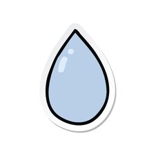 Sticker Of A Cartoon Water Droplet Royalty Free Stock Images