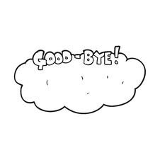 Black And White Cartoon Goodbye Sign Stock Image
