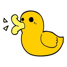 Cartoon Doodle Rubber Duck Stock Photo