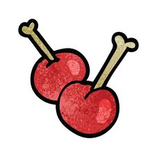 Cartoon Doodle Red Cherries Royalty Free Stock Photography