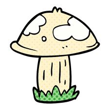 Cartoon Doodle Wild Mushroom Stock Photography