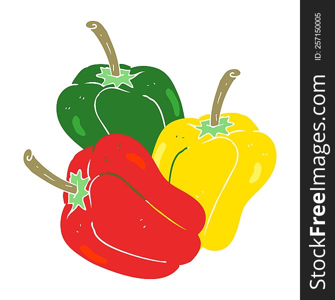 flat color illustration of peppers. flat color illustration of peppers