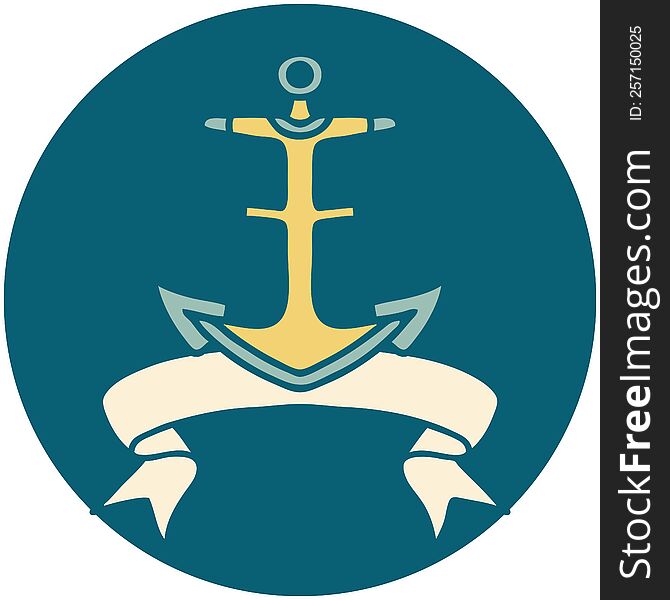 icon with banner of an anchor