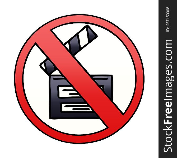 gradient shaded cartoon of a no directing sign