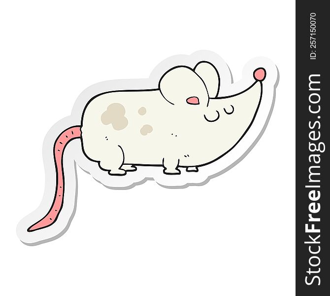 sticker of a cute cartoon mouse