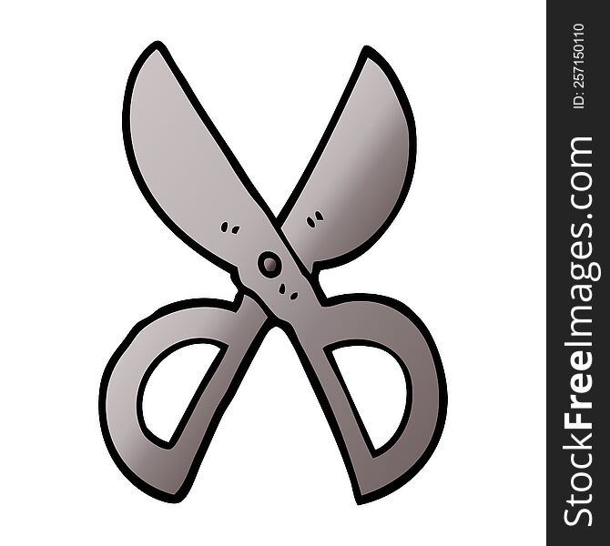 cartoon doodle open scissors