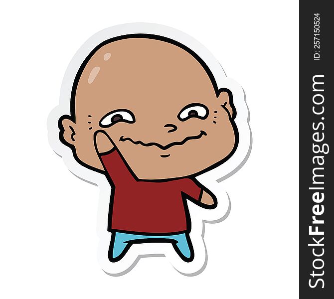 Sticker Of A Cartoon Creepy Guy