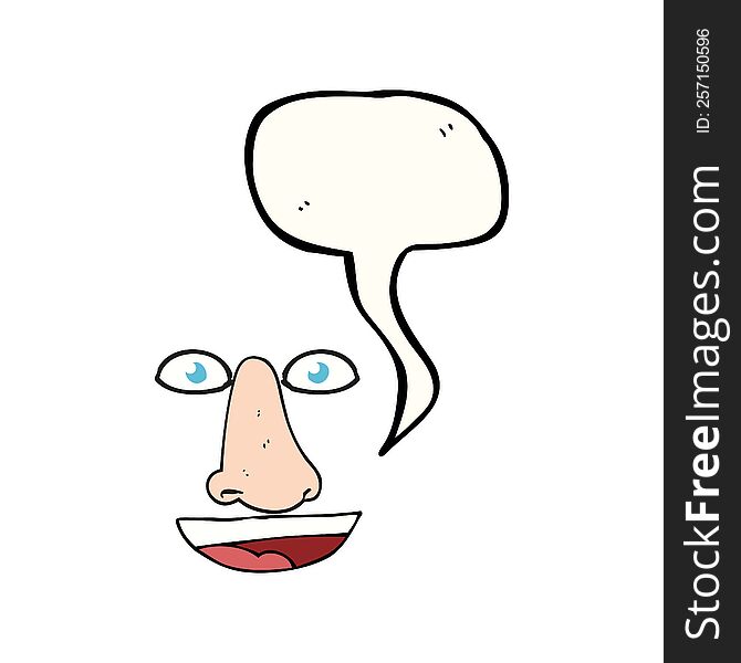 Speech Bubble Cartoon Facial Features