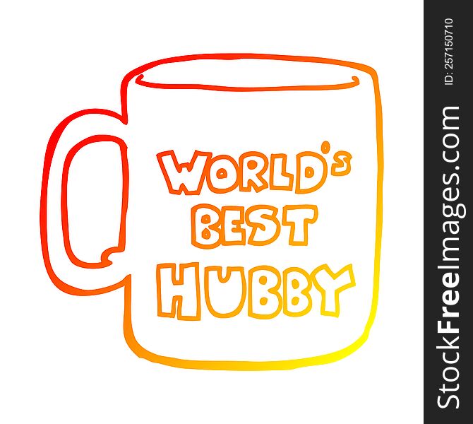 Warm Gradient Line Drawing Worlds Best Hubby Mug
