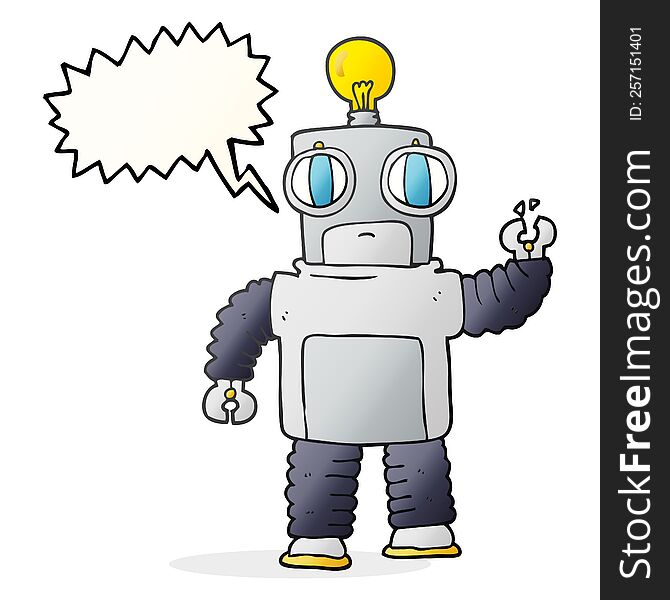 Speech Bubble Cartoon Robot