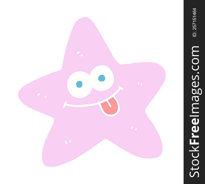 flat color illustration of starfish. flat color illustration of starfish
