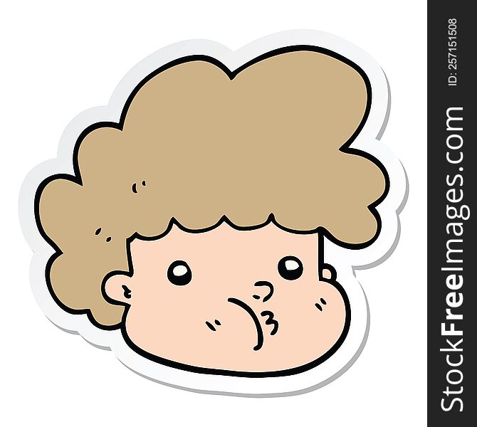 Sticker Of A Cartoon Boy